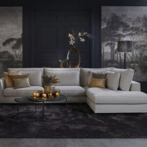 Hoekbank Claire beige stof modern design - Lounge Zwolle woonwinkel