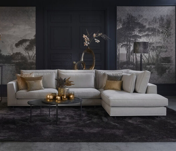 Hoekbank Claire beige stof modern design - Lounge Zwolle woonwinkel