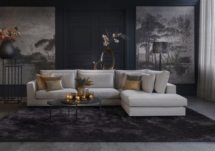Hoekbank Claire beige stof modern design - Lounge Zwolle woonwinkel