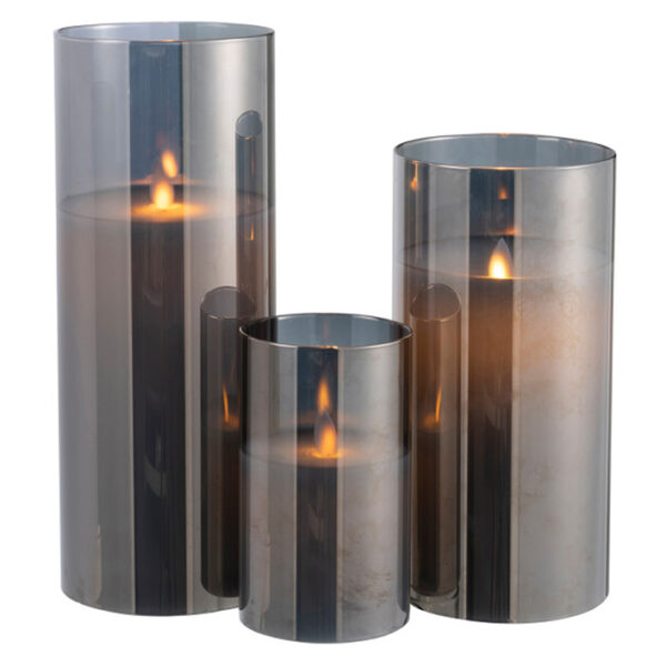 LEDLAMP BLINKEND GLAS GRIJS